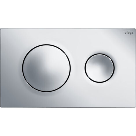 Viega – WC-Betätigungsplatte Visign for Style 20 – Kunststoff verchromt – Manuelle Spülauslösung – 2-Mengen-Spültechnik – Für Prevista-UP-Spülkästen (1/4)