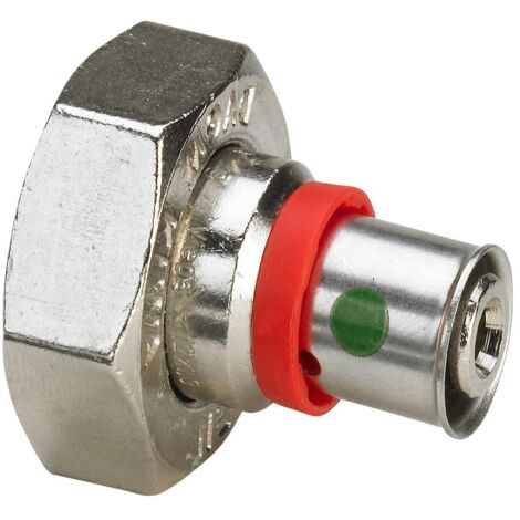 Viega Fonterra Anschlussverschraubung 1236, Eurokonus, Pressanschluss, G 3/4" x 15mm, Messing vernickelt (1/2)