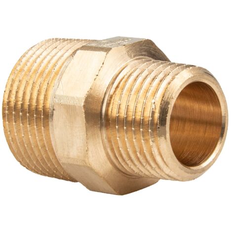 Viega Reduziernippel 3245 mit Mehrkant in R2 x R1 1/2 Rotguss