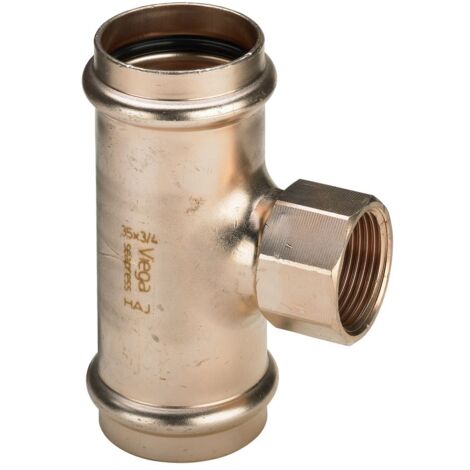 Viega Seapress T-Stück 0317.2, d. 42mm x Rp 3/4" x d. 42mm, CuNiFe-Legierung (1/3)
