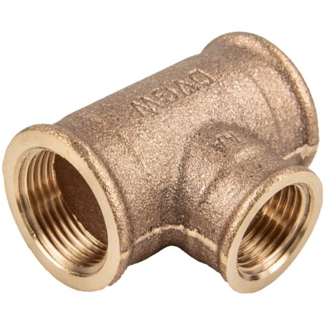 Viega T-Stück 3130 in Rp1/2 x Rp3/8 x Rp1/2 Rotguss