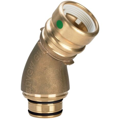 Viega Anschlussbogen 45 Grad mit SC Geopress 9694.1TW in 63mm Rotguss (1/2)