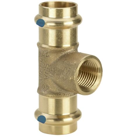 Viega T-Stück mit SC Sanpress 2217.2LF in LABS-frei in 22mm x Rp1/2 x 22mm Rg