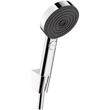 hansgrohe Pulsify Select S Brausehalterset 105mm 11,4l/min 3jet Relaxation Chrom, mit Brauseschlauch 1,60m