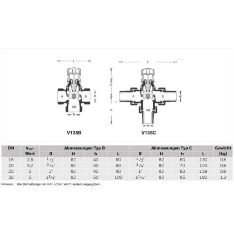 ESBE 3-WEGE MISCHER Mischventil VRG131 - DN 25, DN 32, DN 40 IG EUR 55