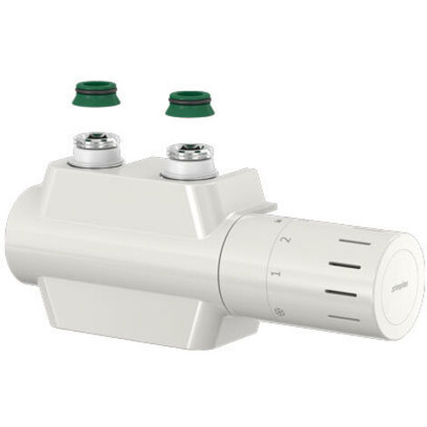 Flamco Ventilarmatur VARIODESIGN weiß, mit Thermostatkopf und Blende
