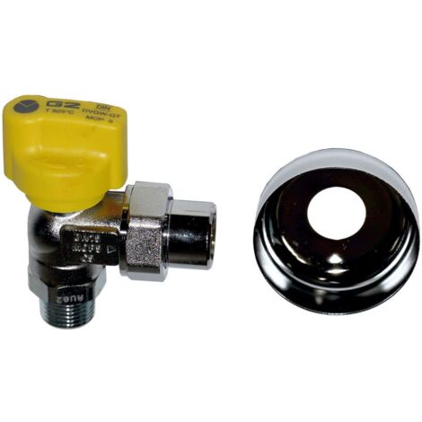 Wolf Gaskugelhahn Eckform Rp 1/2" mit thermischer Sicherung, verchromt