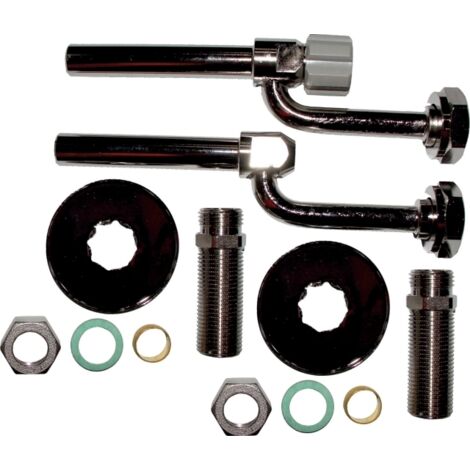 Wolf Anschlussteil Warm-/Kaltwasser 1/2" für Unterputzinstallation, mit Absperrventil, verchromt
