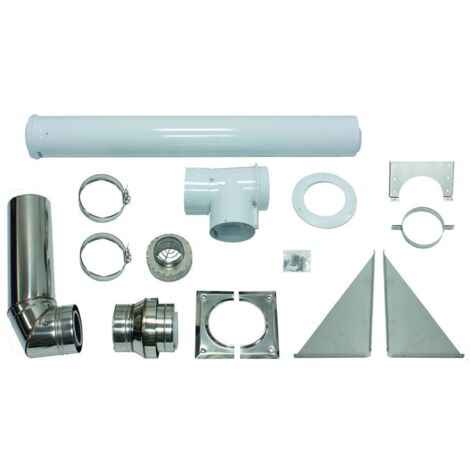 Vaillant Basis-Anschlussset 80/125mm an der Fassade konzentrisch Edelstahl/PP