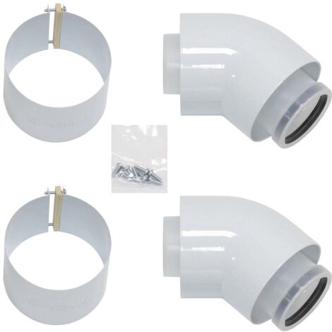 Vaillant Bogen 45 Grad Brennwert Luft-/Abgasführung PP, 60/100mm, 2 Stück