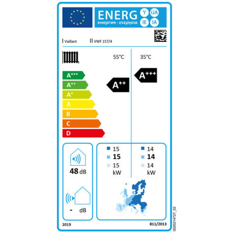 Vaillant flexoTHERM exclusiv Sole-Wasser-Wärmepumpe VWF 157/4, R410A, 14.39kW bei B0/W35, 400V