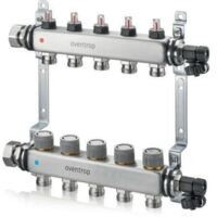 Oventrop Multidis SFQ Edelstahlverteiler mit Durchflussindikator 5 Heizkreise
