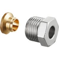 Oventrop Ofix CE Klemmringverschraubung, für Innengewinde 3/8" x 12mm, für Kupferrohrechts, vernickelt