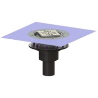 Kessel Bodenablauf Ecoguss Pressflansch DN 80 Variofix Designrost, senkrecht
