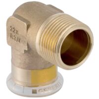 Geberit Mapress Kupfer Übergangswinkel 90 Grad mit Außengewinde Gas CW602N, d 18mm, R 1/2″