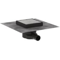 hansgrohe RainDrain Point Komplettset Punktablauf 150x150mm, rückseitig befliesbar, Edelstahl gebürstet, Auslass waagerecht