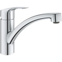 Grohe Eurosmart 1-Loch-Einhand-Spültischbatterie, flacher Auslauf, Chrom, schwenkbarer Gussauslauf, Schwenkbereich 140 Grad