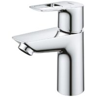 Grohe BauLoop Einhand-Waschtischbatterie, S-Size, Temperaturbegr., LowFlow 3,5l/min, gl. Körper, Push-Open-Ablaufgarn., Chrom