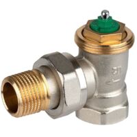 Resideo Thermostatventilkörper LX Messing vernickelt, Eck kurz, 1/2"