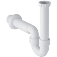 Geberit Siphon Rohrbogengeruchsverschluss für Spülbecken, Abgang horizontal Außendurchmesser 50mm, Alpinweiß