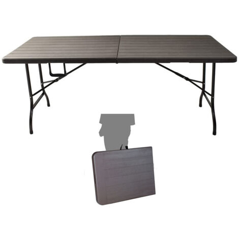 Tavolo piegh effetto legno marrone 180x70x74 - biacchi ettore