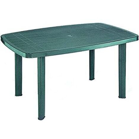 Tavolo Rettangolare in Resina da Esterno-Giardino Faro Verde 137x85 cm