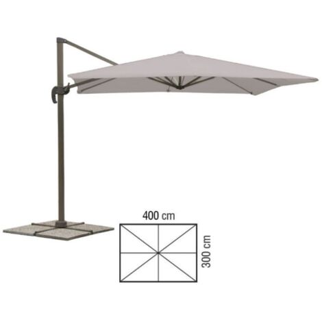 Ombrellone a braccio 3x4 grigio deluxe quadrato reclinabile Verdelook