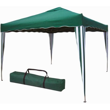 VERDELOOK Gazebo Pieghevole in Metallo e Telo Poliestere 3X3 m con Borsa Inclusa Secondo disponibilità Verde, Bianco o Beige (1/2)