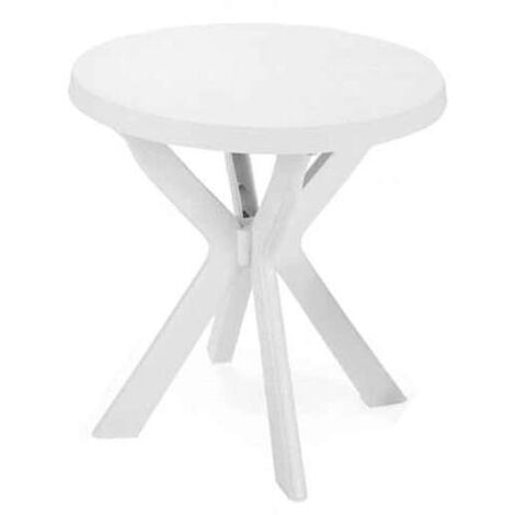 Tavolo rotondo giardino 70 cm bianco polipropilene
