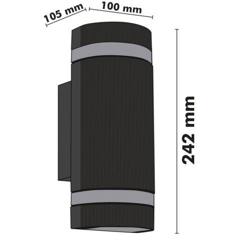 TORRE Anthrazit abgerundete Außenwandleuchte IP54