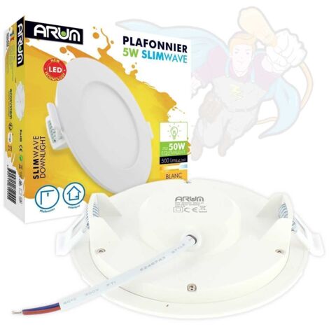 Set mit 10 extraflachen LED-Einbaustrahlern 5W Eq 40W  Farbtemperatur: Warmweiß 3000K