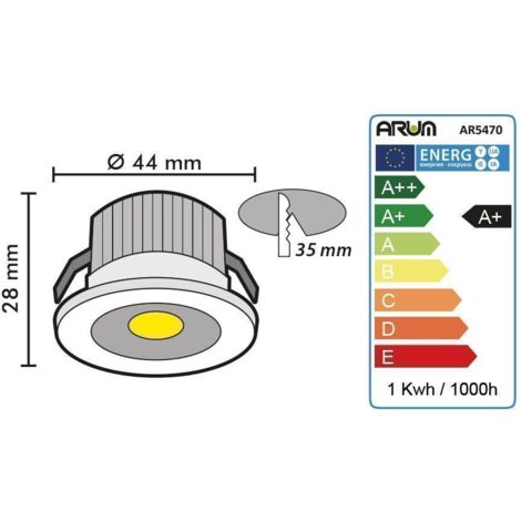 Led Spot Warmweiß Kaltweiß schwenkbar Einbaustrahler IP44 COB Mini Kuh Auge Flat 