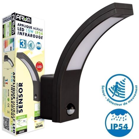 LED-Wandleuchte Bewegungserkennung 15W CADIZ Eq 90W IP54  Farbtemperatur: Warmweiß 3000K
