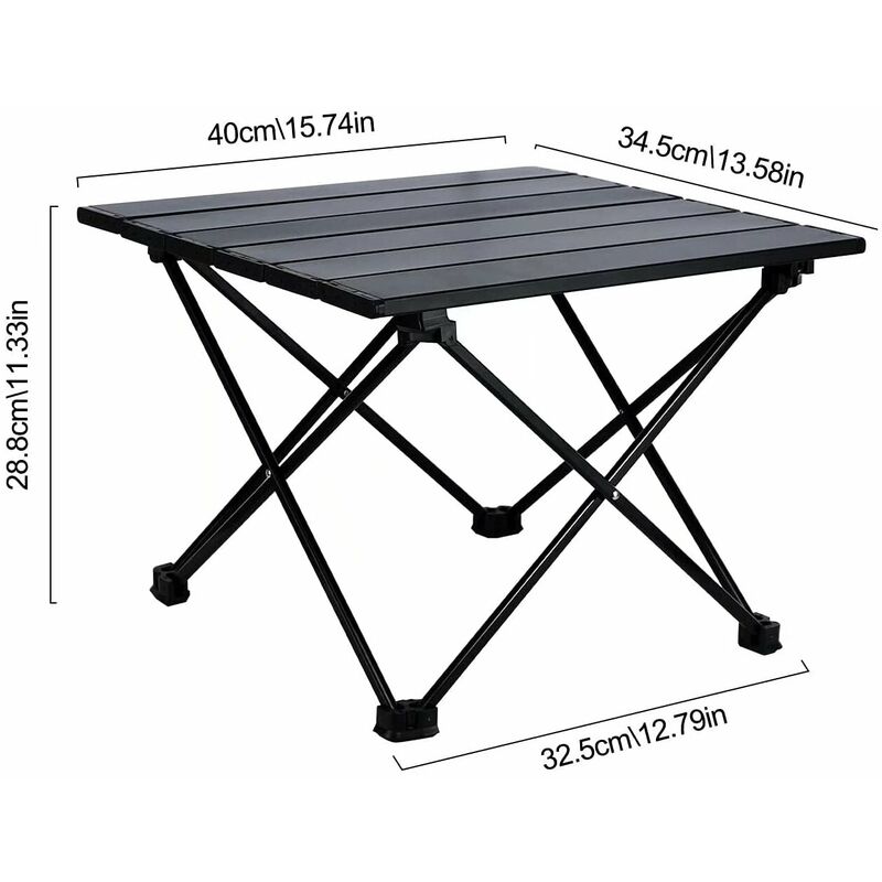 Giantex Mesa de camping plegable, mesa plegable enrollable con bolsa de  transporte, mesa de picnic portátil de aluminio, mesa de playa de baja  altura