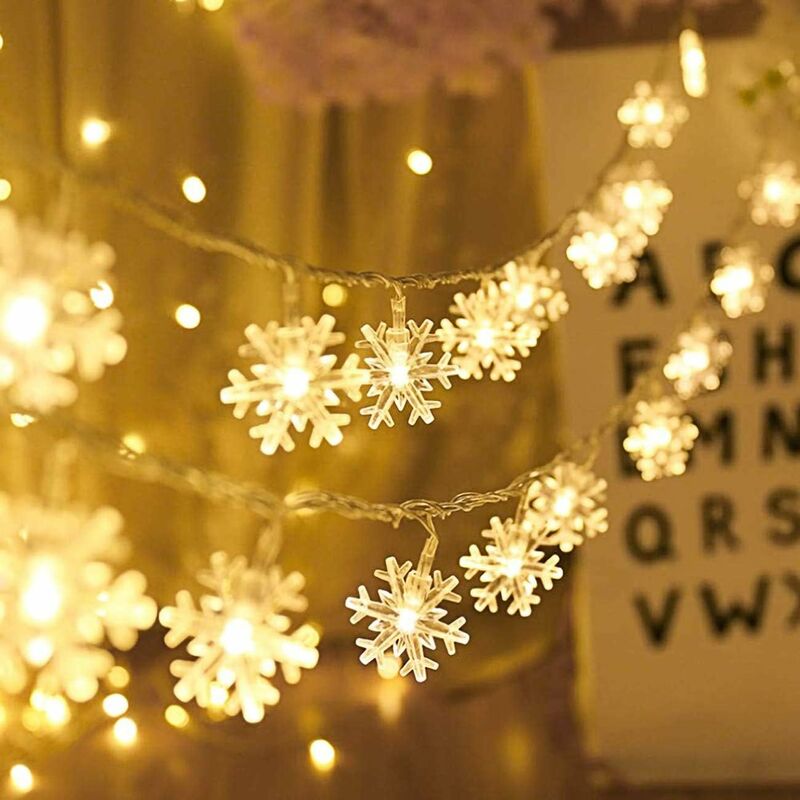 40 luces LED de cadena de estrellas que funcionan con pilas, 20 pies, Mini  luces de Navidad de hadas de estrellas para Patio, jardín, decoración de