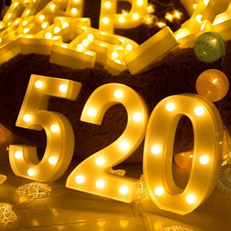 Decoración Bonita de Habitación Unishop Números con Luces LED para Decorar Cumpleaños 6 del 0 al 9 Iluminación para Eventos y Fiestas en Interior y Exterior 