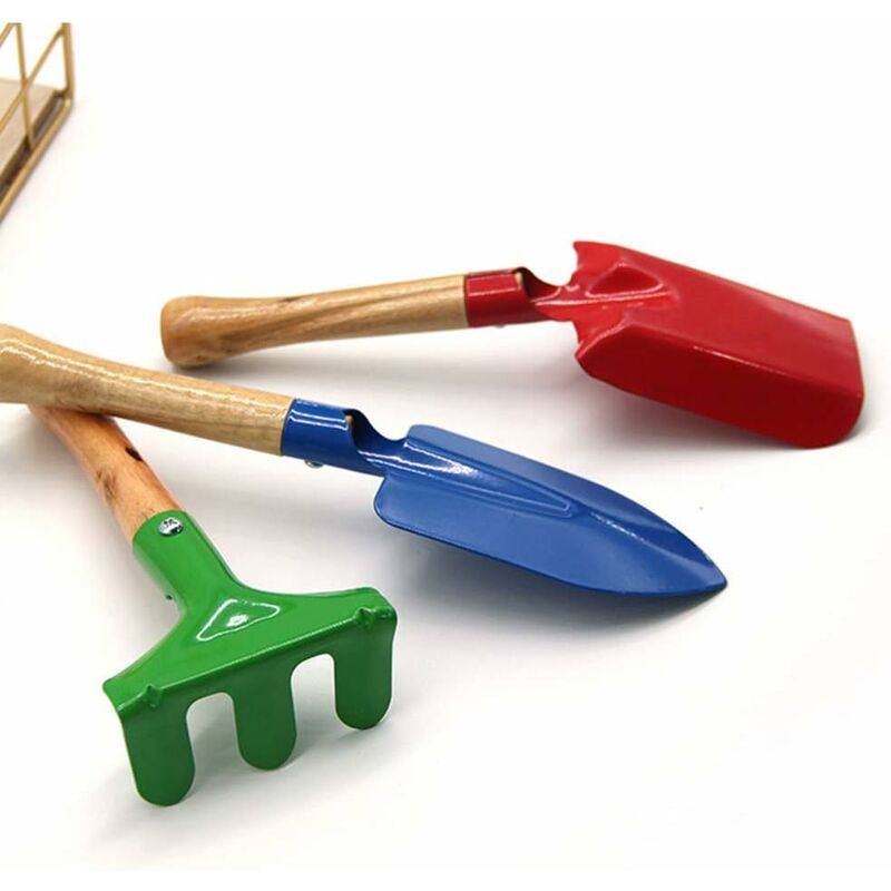 Joyhoop Juego de 9 piezas de herramientas de jardinería para niños rastrillo y 10 mariposas de PVC niñas y niños juguetes al aire libre para niños pala delantal 