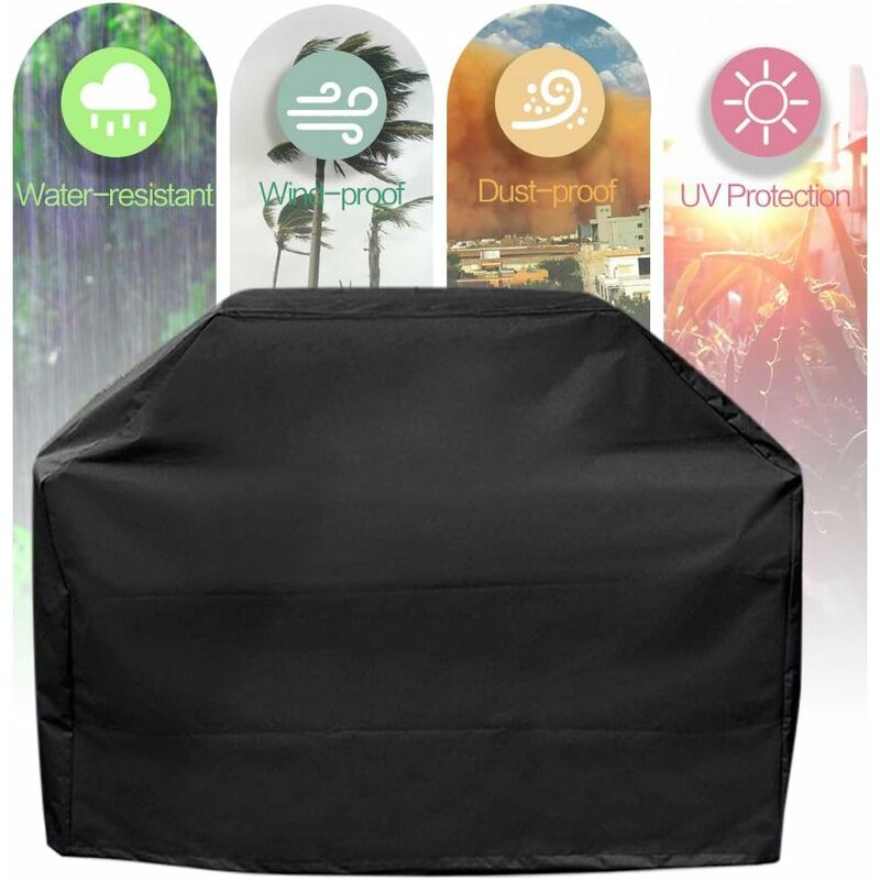 Felicite Home 68 Inch Grill Cover BBQ Grill Cover,Gas Grill Cover for Weber,Water Resistant,Black 