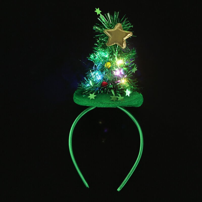 Diademas de Árbol de Navidad con Campana Banda de Cabeza Accesorios Disfraz de Navidad Sombrero de Navidad(D)