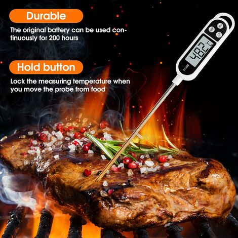 Termometro Para Cocina Digital Alimentos Carnes Lectura Instantanea BBQ  Asado