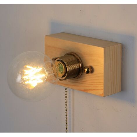 Luz de pared de madera industrial interior con interruptor Luz de