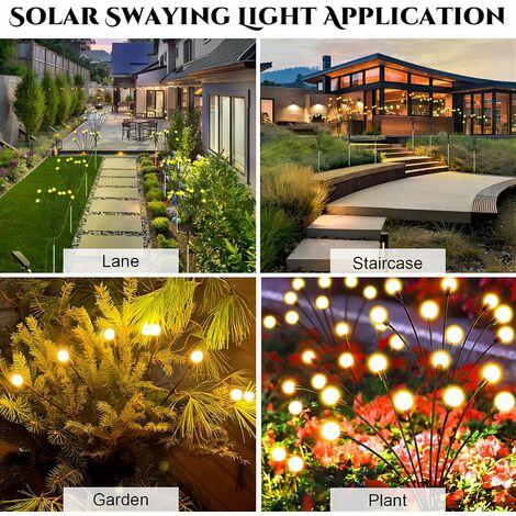 LangRay luces solares para exteriores, 7 luces LED solares para paisaje, luces  de pared impermeables de