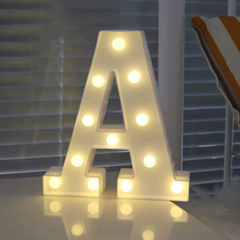 Marquesina LED Letras iluminadas Letras luminosas del alfabeto para la  decoración del hogar del banquete de boda (B)