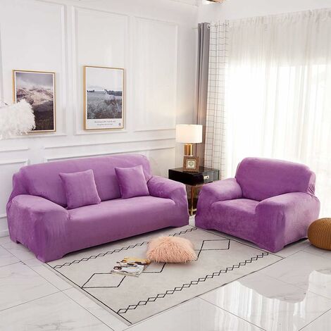Funda de sofá de 3 plazas, funda de sofá de tela de poliéster elástica,  universal, combinación de colores sólidos, antideslizante, lavable,  protector
