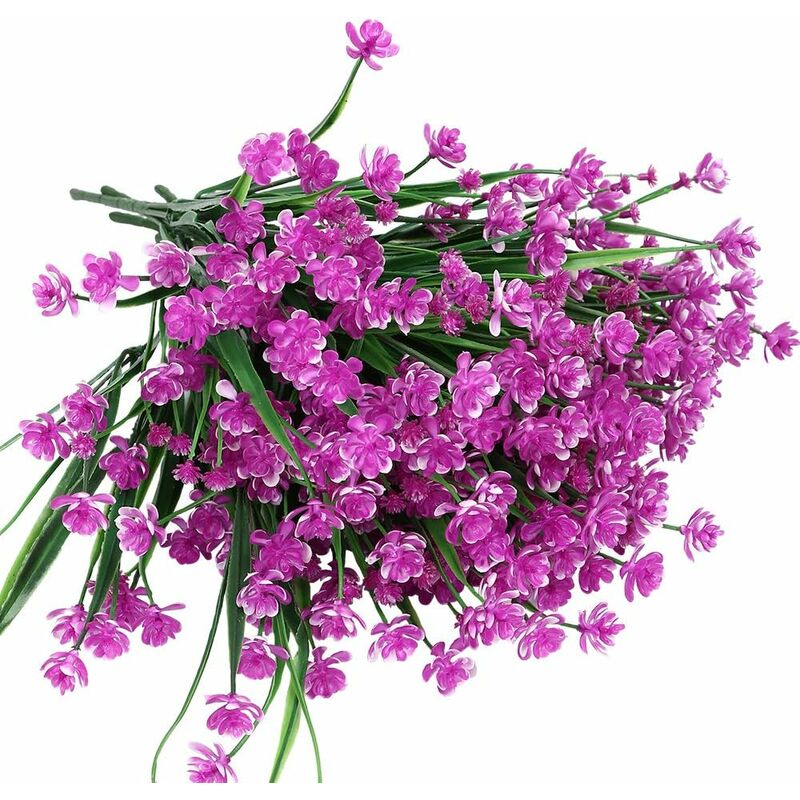 confezione da 6 pezzi,per piante da appendere Ruiuzioong Fiori artificiali di viola per esterni finestre per interni verande decorazione per la casa bianco resistenti ai raggi UV esterni 