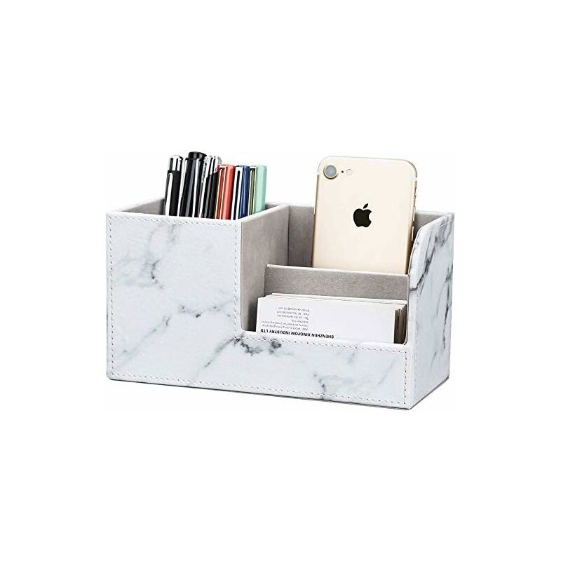 Relaxdays Portapenne da Scrivania, per Ufficio e Scuola, Desk Organizer 7  Scomparti, Box Girevole Rotondo, Antracite