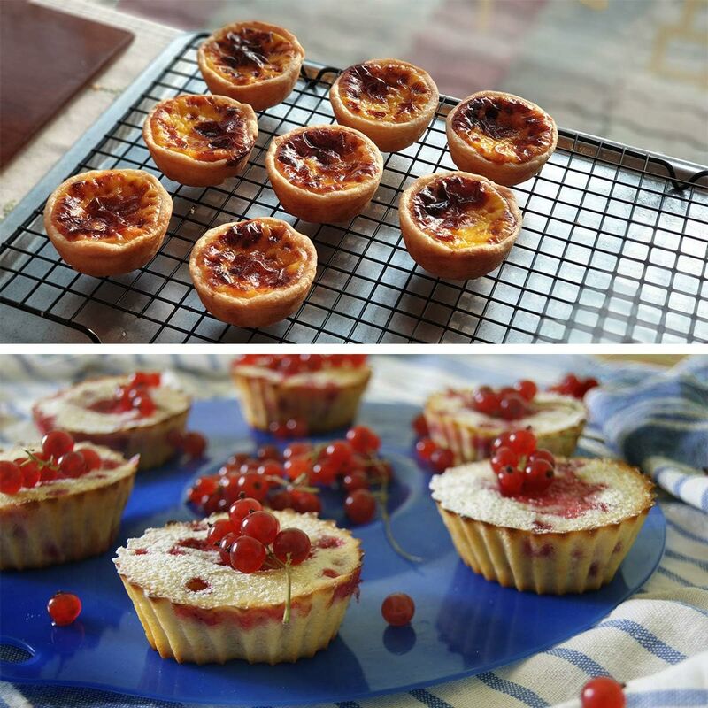 Stampi per budini Torte Biscotti Antiaderente e Riutilizzabile DIY Strumento di Cottura Stampo per Torta Cupcake Stampi di Crostate Uova Aluminum 10 Pezzi Formine per Muffin Argento 