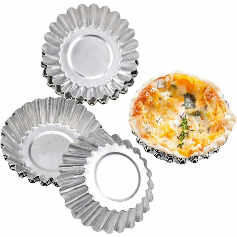 stampini in Alluminio per Uova in Alluminio UTDKLPBXAQ Stampi per Torta Rotondi per budino all'uovo 10 stampi per Torta Rotondi antiaderenti per panetteria Domestica 