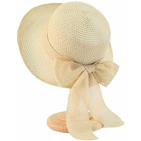 Wetour Cappello da Spiaggia Estivo da Donna con Cappello Estivo Regolabile in Paglia 