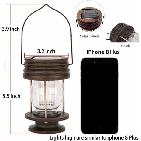 LED Solare Lanterna Vetro Decorazione-luce esterno-illuminazione ip44 Tavolo Lampada Giardino USB 